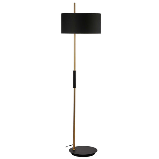 Dainolite Ltd - FTG-622F-MB-AGB-BK - One Light Floor Lamp - Fitzgerald - Matte Black/Aged Brass