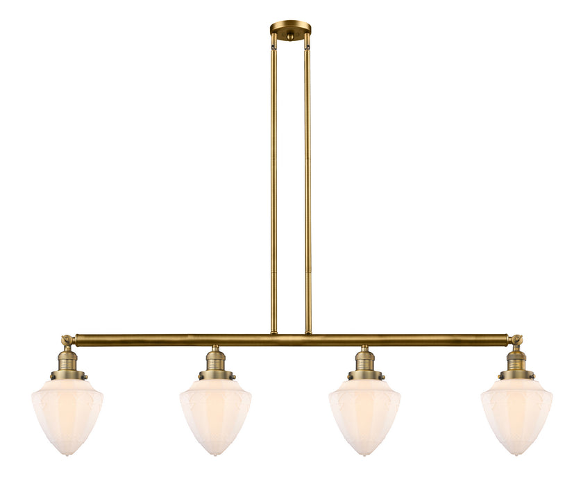 Innovations - 214-BB-G661-7 - Four Light Island Pendant - Franklin Restoration - Brushed Brass