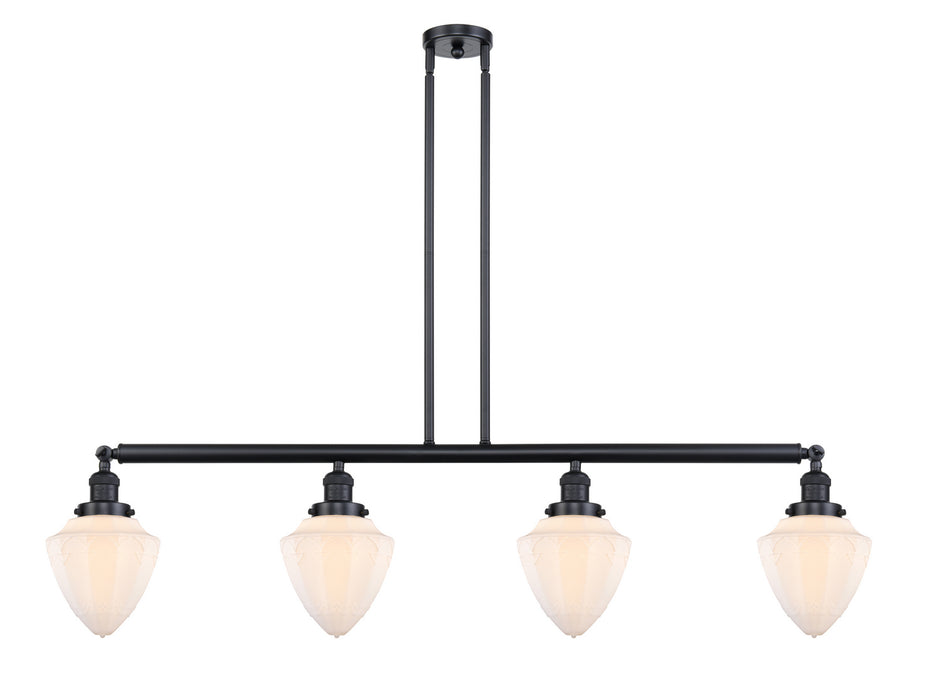 Innovations - 214-BK-G661-7 - Four Light Island Pendant - Franklin Restoration - Matte Black