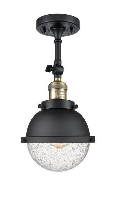 Innovations - 201F-BAB-HFS-64-BK - One Light Semi-Flush Mount - Franklin Restoration - Black Antique Brass