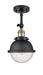 Innovations - 201F-BAB-HFS-64-BK - One Light Semi-Flush Mount - Franklin Restoration - Black Antique Brass