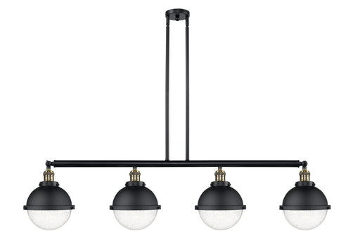 Innovations - 214-BAB-HFS-84-BK - Four Light Island Pendant - Franklin Restoration - Black Antique Brass