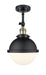 Innovations - 201F-BAB-HFS-81-BK - One Light Semi-Flush Mount - Franklin Restoration - Black Antique Brass