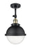 Innovations - 201F-BAB-HFS-84-BK - One Light Semi-Flush Mount - Franklin Restoration - Black Antique Brass