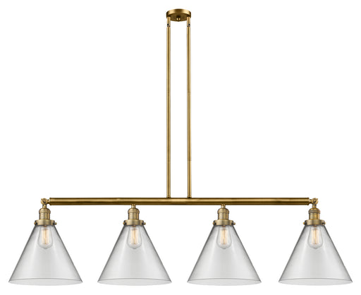 Innovations - 214-BB-G42-L - Four Light Island Pendant - Franklin Restoration - Brushed Brass