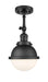 Innovations - 201F-BK-HFS-61-BK-LED - LED Semi-Flush Mount - Franklin Restoration - Matte Black