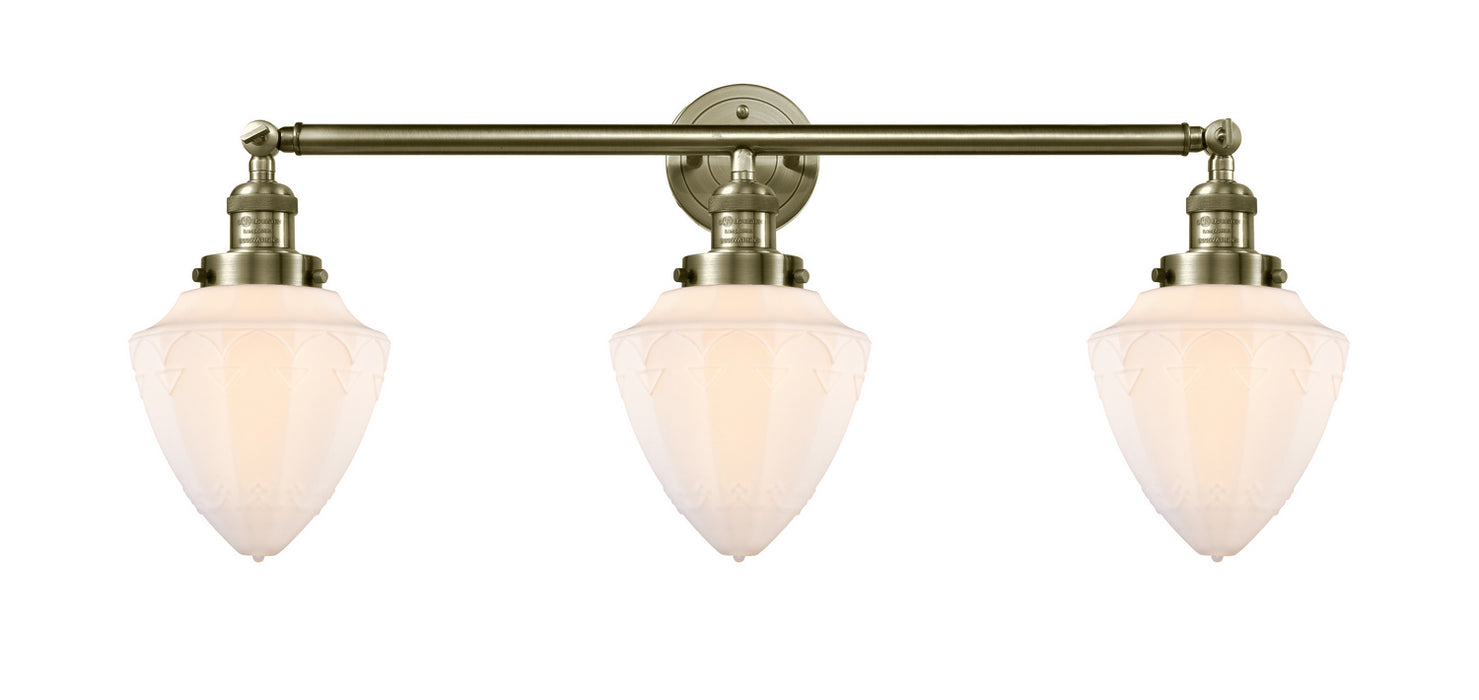 Innovations - 205-AB-G661-7 - Three Light Bath Vanity - Franklin Restoration - Antique Brass