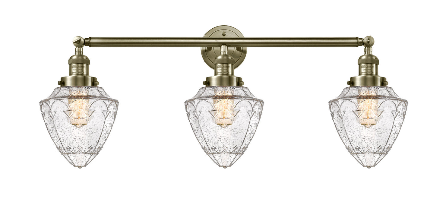 Innovations - 205-AB-G664-7 - Three Light Bath Vanity - Franklin Restoration - Antique Brass