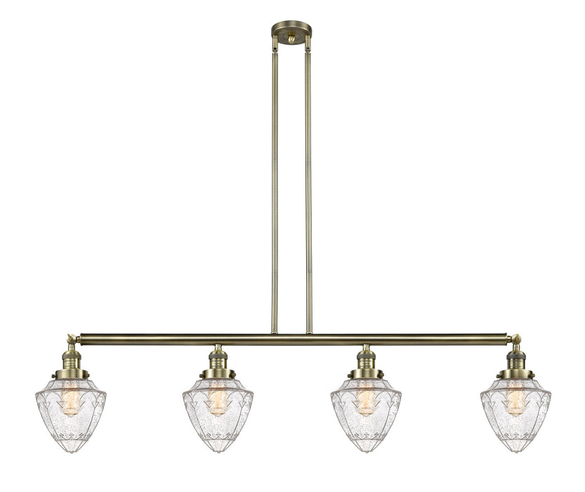 Innovations - 214-AB-G664-7 - Four Light Island Pendant - Franklin Restoration - Antique Brass