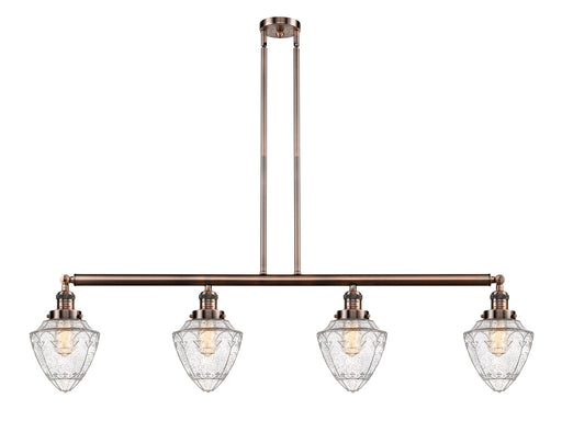 Innovations - 214-AC-G664-7 - Four Light Island Pendant - Franklin Restoration - Antique Copper