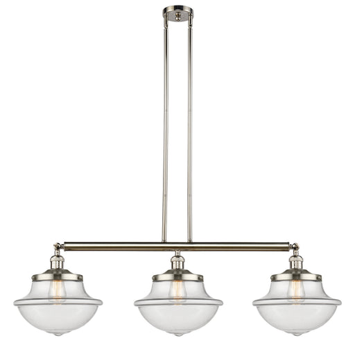 Franklin Restoration Three Light Island Pendant Polished Nickel