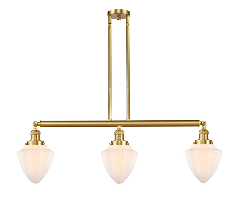 Innovations - 213-SG-G661-7 - Three Light Island Pendant - Franklin Restoration - Satin Gold