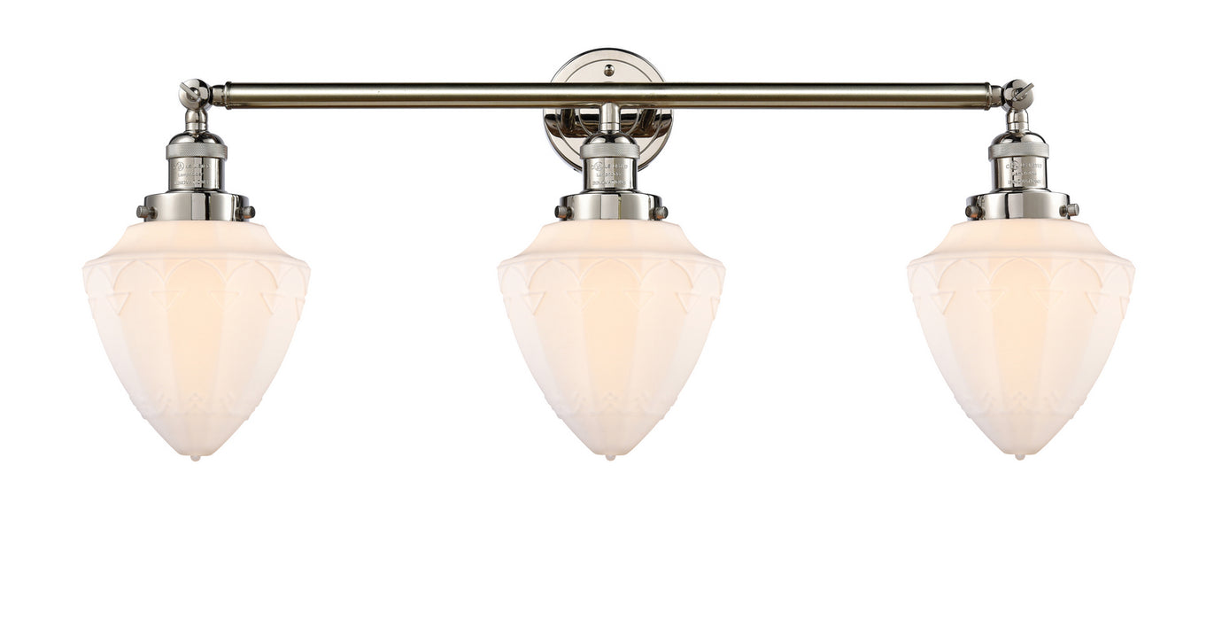 Innovations - 205-PN-G661-7 - Three Light Bath Vanity - Franklin Restoration - Polished Nickel