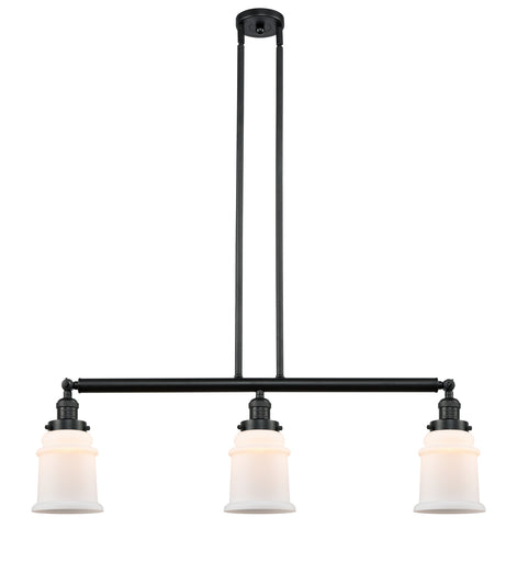 Franklin Restoration Three Light Island Pendant Matte Black