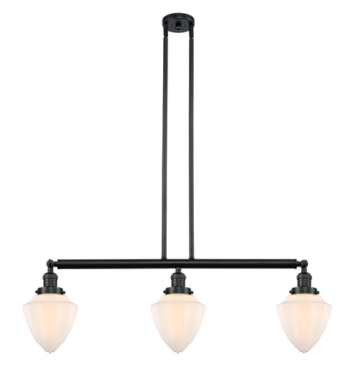 Innovations - 213-BK-G661-7 - Three Light Island Pendant - Franklin Restoration - Matte Black