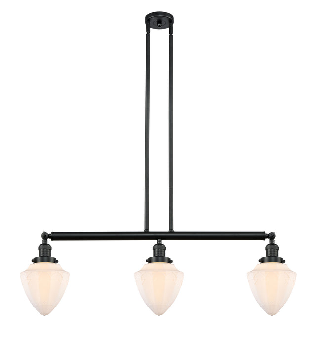 Innovations - 213-BK-G661-7 - Three Light Island Pendant - Franklin Restoration - Matte Black