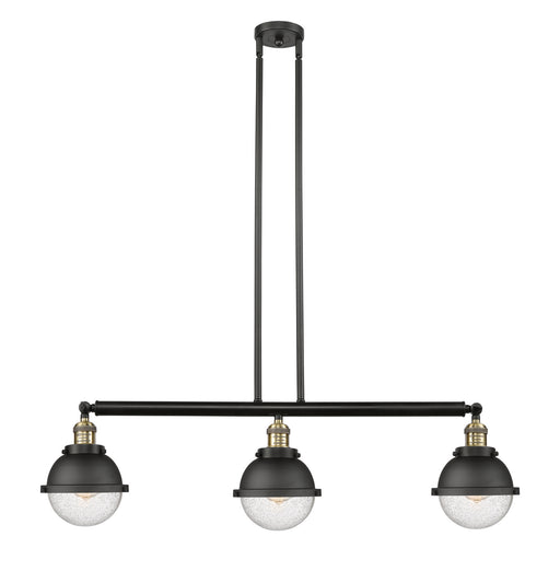 Innovations - 213-BAB-HFS-64-BK - Three Light Island Pendant - Franklin Restoration - Black Antique Brass