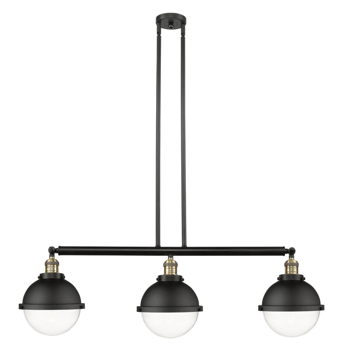 Innovations - 213-BAB-HFS-82-BK - Three Light Island Pendant - Franklin Restoration - Black Antique Brass