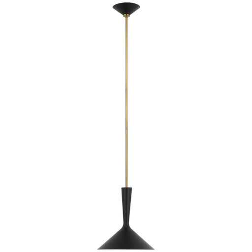 Visual Comfort - ARN 5540BLK/HAB - LED Pendant - Rosetta - Matte Black And Hand-Rubbed Antique Brass