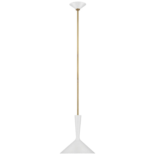 Visual Comfort - ARN 5540WHT/HAB - LED Pendant - Rosetta - Matte White And Hand-Rubbed Antique Brass