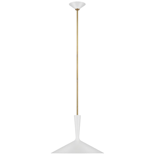 Visual Comfort - ARN 5541WHT/HAB - LED Pendant - Rosetta - Matte White And Hand-Rubbed Antique Brass