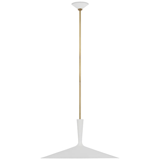 Visual Comfort - ARN 5542WHT/HAB - LED Pendant - Rosetta - Matte White And Hand-Rubbed Antique Brass