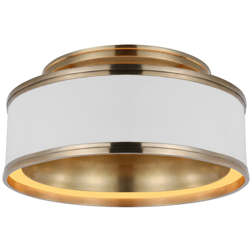 Visual Comfort - CHC 4611WHT/AB - LED Flush Mount - Connery - Matte White And Antique-Burnished Brass
