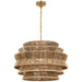 Visual Comfort - CHC 5016AB/NAB - LED Chandelier - Antigua - Antique-Burnished Brass And Natural Abaca