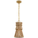 Visual Comfort - CHC 5020AB/NAB - LED Pendant - Antigua - Antique-Burnished Brass And Natural Abaca