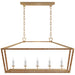 Visual Comfort - CHC 5765AB/NRT - LED Linear Pendant - Darlana5 - Antique-Burnished Brass And Natural Rattan