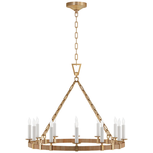 Visual Comfort - CHC 5872AB/NRT - LED Chandelier - Darlana5 - Antique-Burnished Brass And Natural Rattan