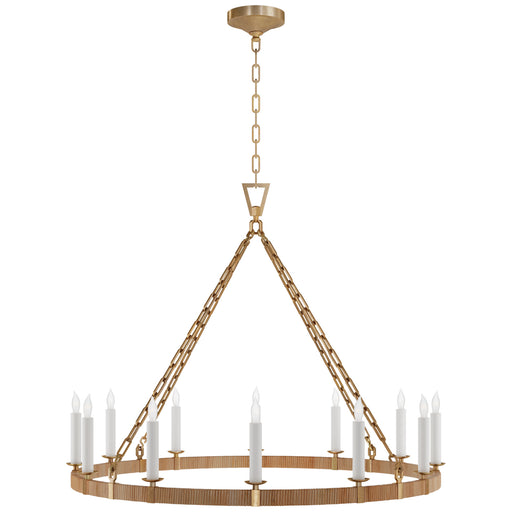 Visual Comfort - CHC 5873AB/NRT - LED Chandelier - Darlana5 - Antique-Burnished Brass And Natural Rattan