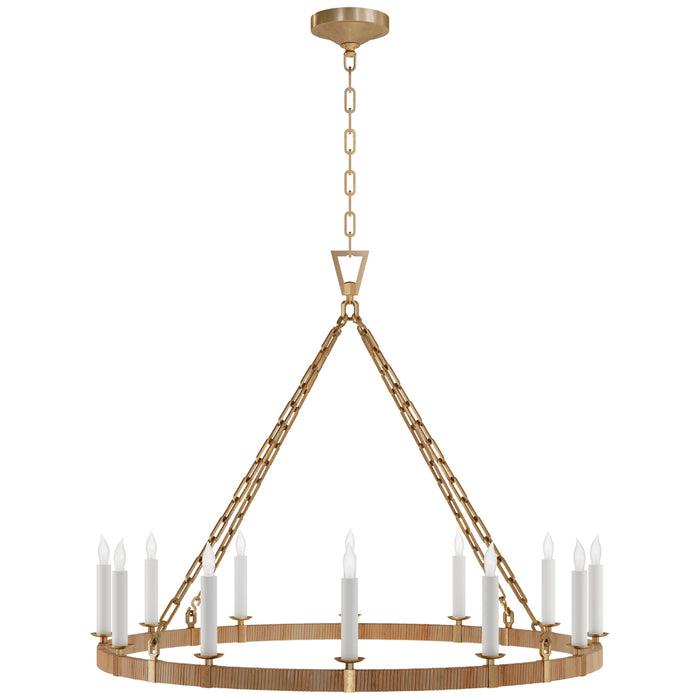 Visual Comfort - CHC 5873AB/NRT - LED Chandelier - Darlana5 - Antique-Burnished Brass And Natural Rattan
