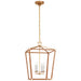 Visual Comfort - CHC 5877AB/NRT - LED Lantern - Darlana5 - Antique-Burnished Brass And Natural Rattan