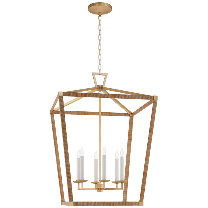 Visual Comfort - CHC 5881AB/NRT - LED Lantern - Darlana5 - Antique-Burnished Brass And Natural Rattan
