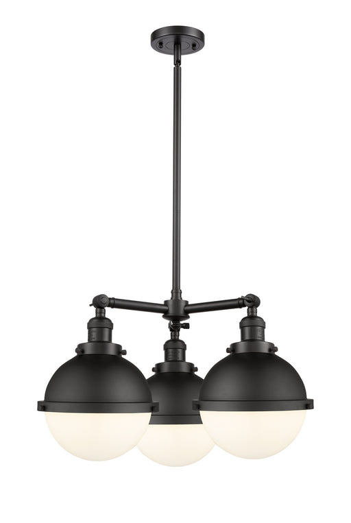 Innovations - 207-BK-HFS-81-BK - Three Light Chandelier - Franklin Restoration - Matte Black