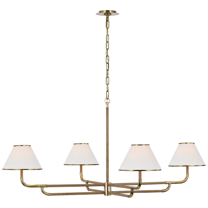 Visual Comfort - MF 5055SB/NO-L - LED Chandelier - Rigby - Soft Brass And Natural Oak