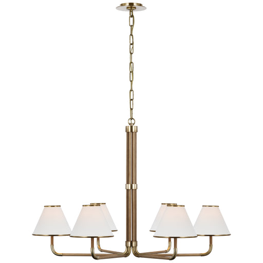 Visual Comfort - MF 5056SB/NO-L - LED Chandelier - Rigby - Soft Brass And Natural Oak