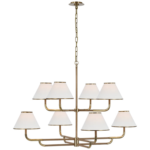 Visual Comfort - MF 5057SB/NO-L - LED Chandelier - Rigby - Soft Brass And Natural Oak