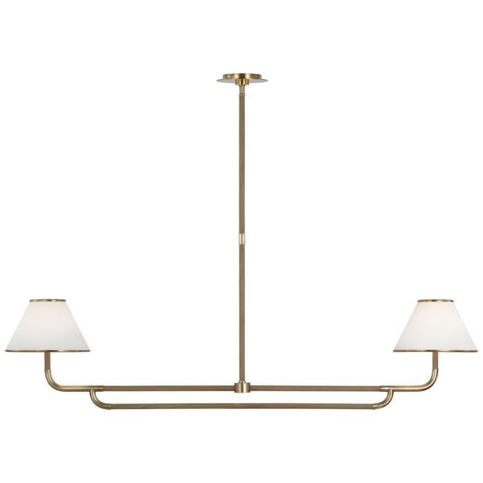 Visual Comfort - MF 5059SB/NO-L - LED Chandelier - Rigby - Soft Brass And Natural Oak
