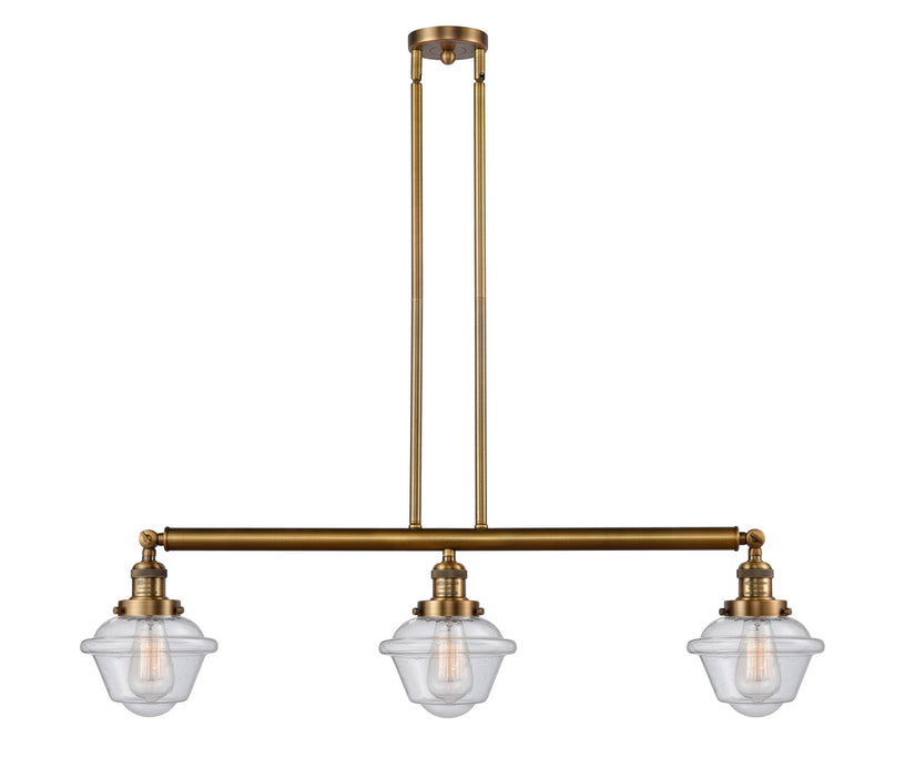 Innovations - 213-BB-G534 - Three Light Island Pendant - Franklin Restoration - Brushed Brass