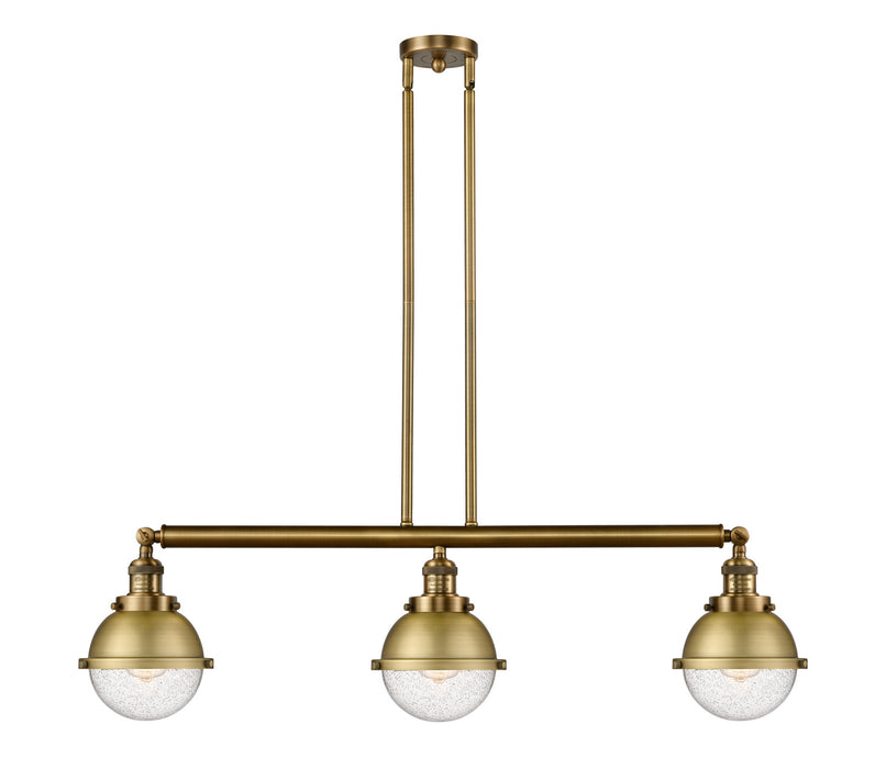 Innovations - 213-BB-HFS-64-BB - Three Light Island Pendant - Franklin Restoration - Brushed Brass