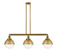 Innovations - 213-BB-HFS-84-BB - Three Light Island Pendant - Franklin Restoration - Brushed Brass