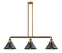 Innovations - 213-BB-M10-BK - Three Light Island Pendant - Franklin Restoration - Brushed Brass