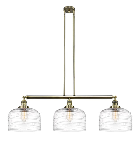Franklin Restoration Three Light Island Pendant Antique Brass
