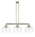 Innovations - 213-AB-G713-L - Three Light Island Pendant - Franklin Restoration - Antique Brass