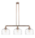 Innovations - 213-AC-G713-L - Three Light Island Pendant - Franklin Restoration - Antique Copper