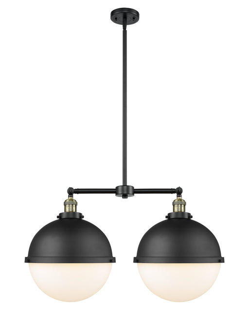 Innovations - 209-BAB-HFS-121-BK - Two Light Island Pendant - Franklin Restoration - Black Antique Brass