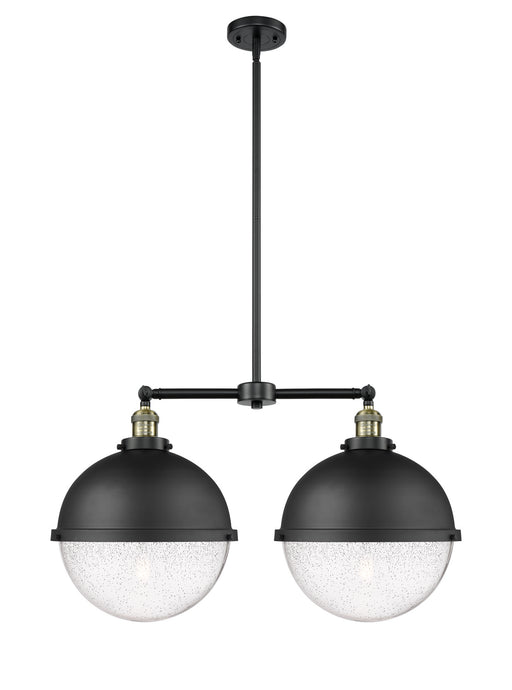 Innovations - 209-BAB-HFS-124-BK - Two Light Island Pendant - Franklin Restoration - Black Antique Brass