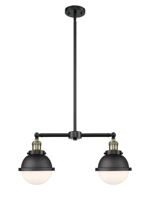 Innovations - 209-BAB-HFS-61-BK - Two Light Island Pendant - Franklin Restoration - Black Antique Brass